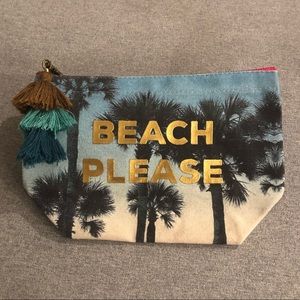 Natural Life “Beach Please” Canvas Pouch - NWOT